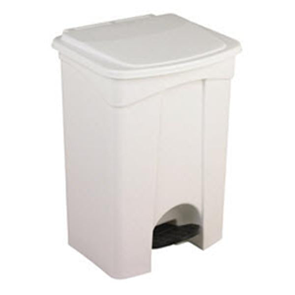 Trashcan Receptacle Plastic 18gal Step-On Beige Rectangular Ea